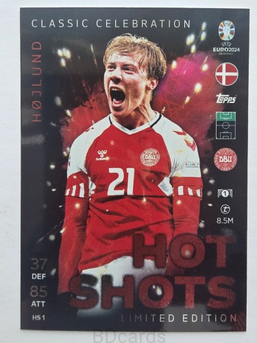 2024 Topps Euro Rasmus Hojlund Dania Limited Edition /F
