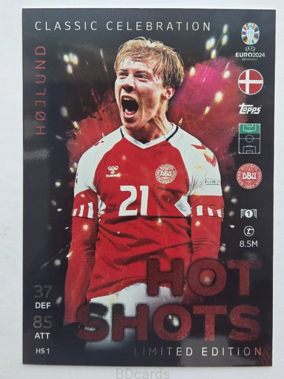 2024 Topps Euro Rasmus Hojlund Dania Limited Edition /F