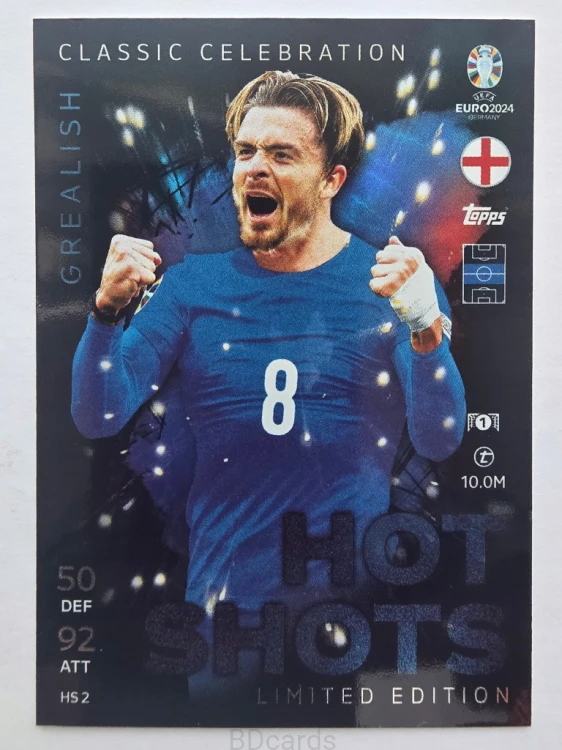 2024 Topps Euro Jack Grealish Anglia Limited Edition /F