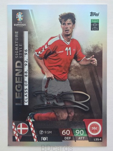 2024 Topps Euro Laudrup Dania Legend Autograf Nadruk /F