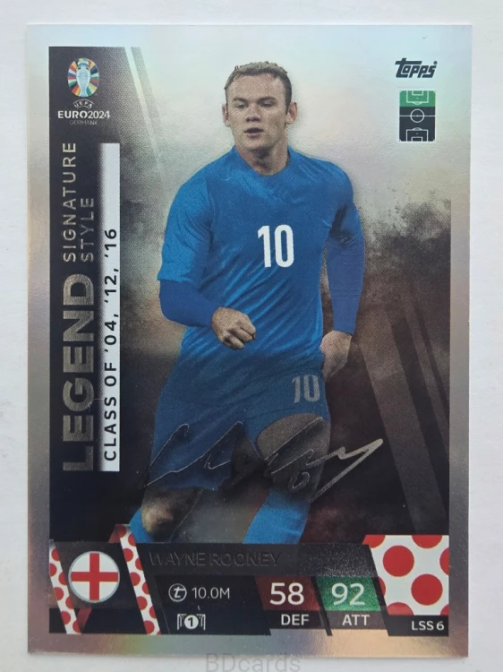 2024 Topps Euro Rooney Anglia Legend Autograf Nadruk /F