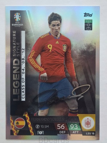 2024 Topps Euro Fernando Torres Legend Autograf Nadruk /F