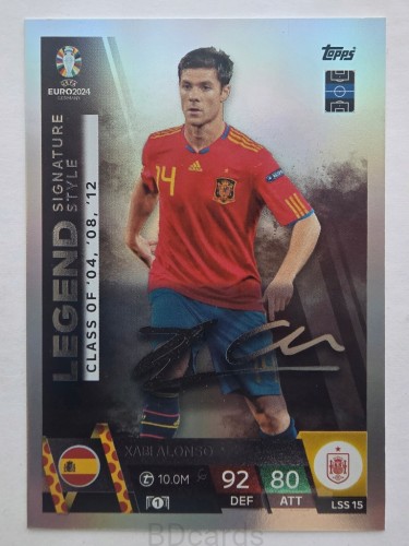 2024 Topps Euro Xabi Alonso Hiszpania Legend Autograf Nadruk /F