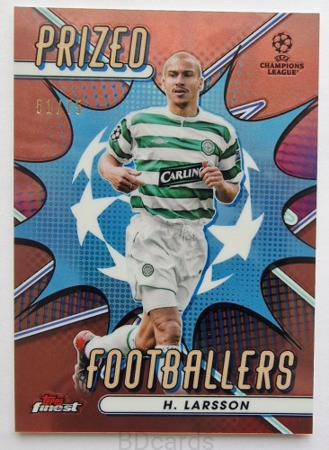 2022-23 Topps Finest Henrik Larsson Limit /75 Celtic Glasgow /RU12