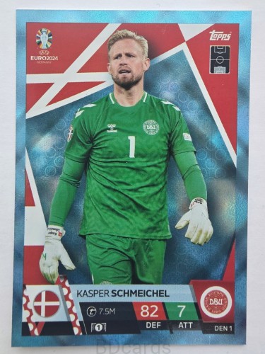 2024 Topps Euro Joao Casper Schmeichel Dania Crystal /F