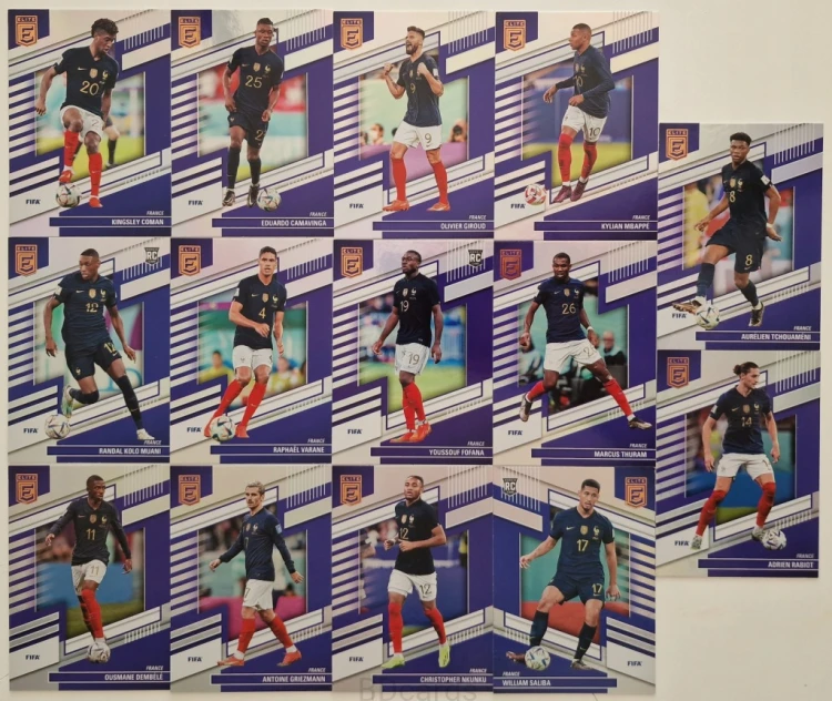 2022-23 Panini Donruss Elite 14 Kart Francja Mbappe Giroud Dembele /ZY