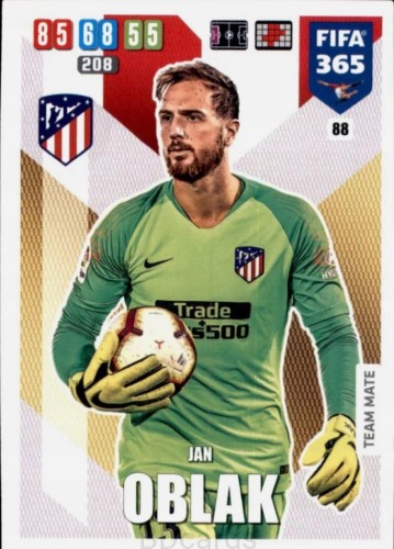 2020 Panini Fifa 365 Jan Oblak Atletico Madryt /A