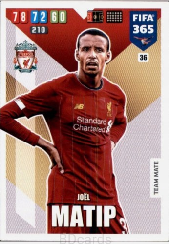 2020 Panini Fifa 365 Joel Matip Liverpool /A