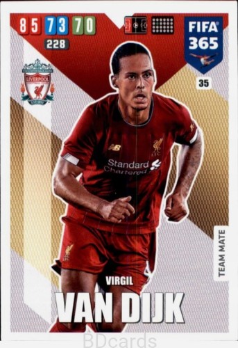 2020 Panini Fifa 365 Virgil Van Dijk Liverpool /A