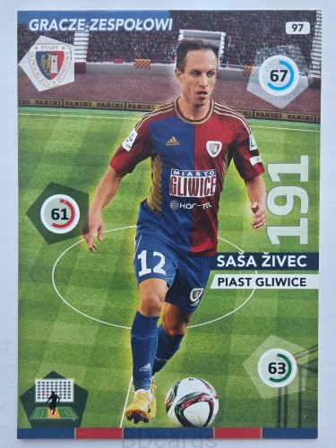 2015 Panini Ekstraklasa Sasa Zivec Piast Gliwice /F