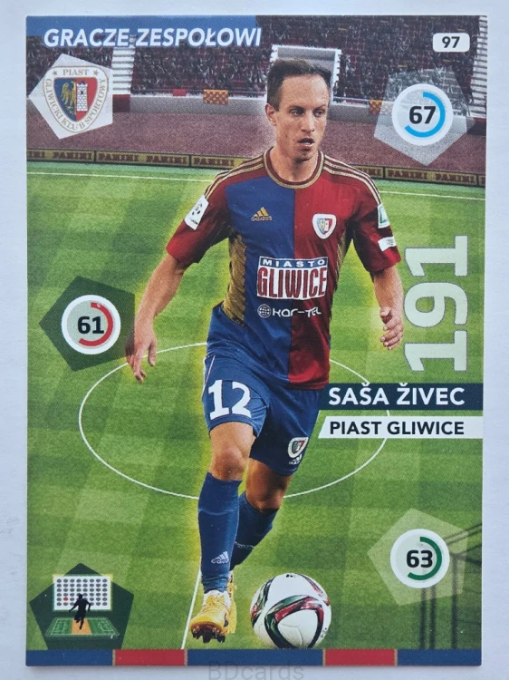 2015 Panini Ekstraklasa Sasa Zivec Piast Gliwice /F