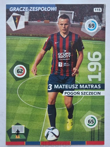 2015 Panini Ekstraklasa Mateusz Matras Pogoń Szczecin /F