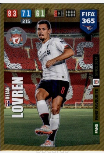 2020 Panini Fifa 365 Dejan Lovren Liverpool Fans /A