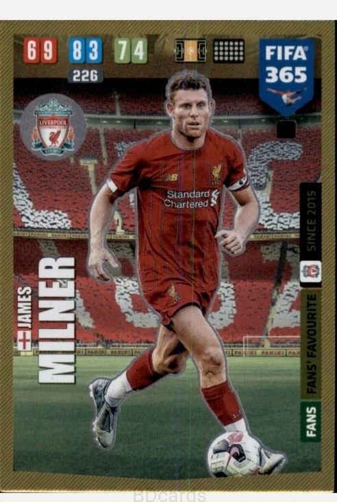 2020 Panini Fifa 365 James Milner Liverpool Fans /A