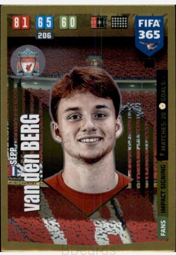 2020 Panini Fifa 365 Sepp Vean Den Berg Liverpool Impact Signing /A