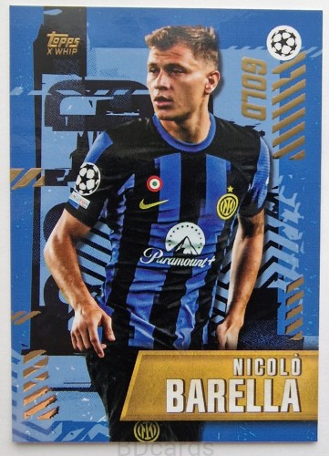 2022-23 Topps Gold X Nicolo Barella Inter Blue /RU11