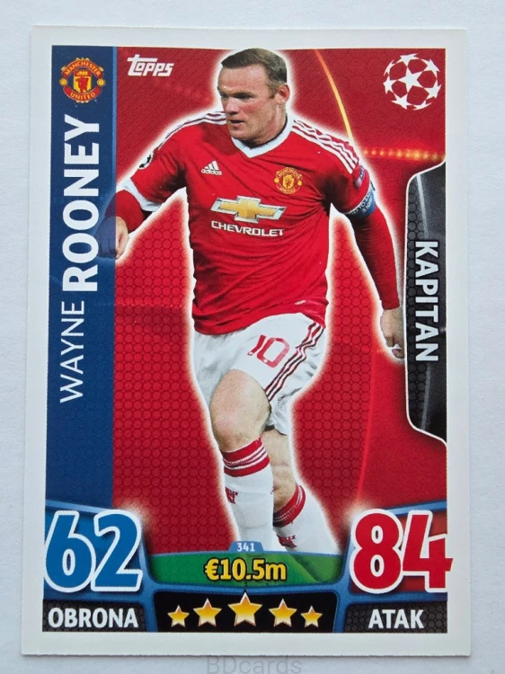 2015-16 Topps Champions League Rooney Manchester United /NN6