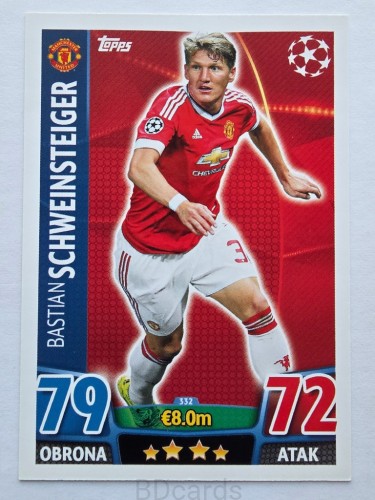2015-16 Topps Champions League Schweinsteiger Manchester United /NN5