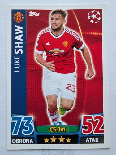 2015-16 Topps Champions League Shaw Manchester United /NN4