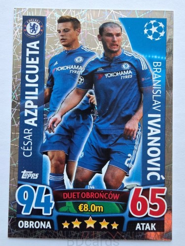2015-16 Topps Champions League Azpilicueta Ivanovic Chelsea /NN4