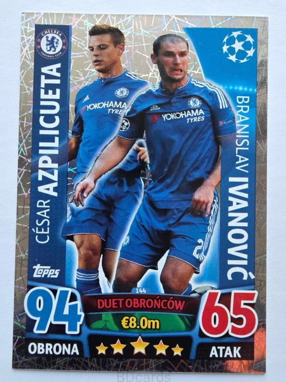 2015-16 Topps Champions League Azpilicueta Ivanovic Chelsea /NN4