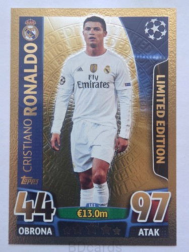 2015-16 Topps Champions League Ronaldo Limited Gold Real Madryt/FR21