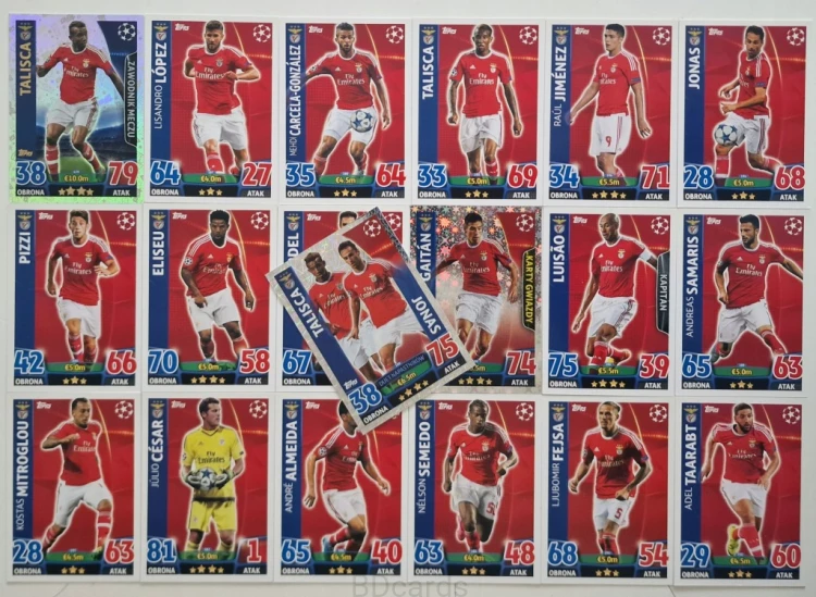 2015-16 Topps Match Attax 19 Kart Benfica Talica Lopez Jonas Gaitan /ZY