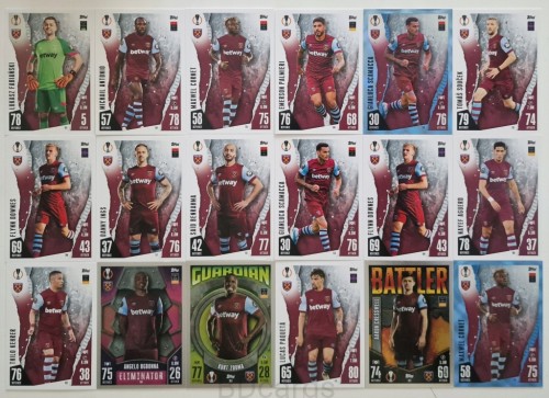 2023-24 Topps Match Attax 18 Kart West Ham United Fabiański Scamacca /ZY