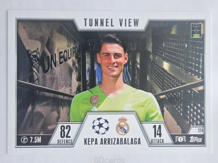 2023-24 Topps Match Attax Kępa Arrizabalaga Real Madryt Tunnel Fiev/NU30