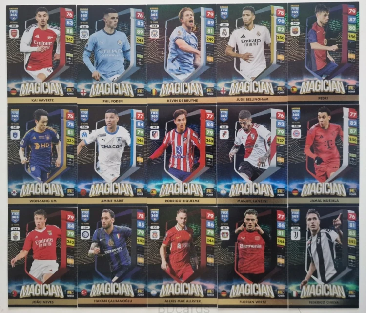 2025 Panini Fifa 365 15 Kart Magician Lewandowski Mbappe Real Barcelona /ZY