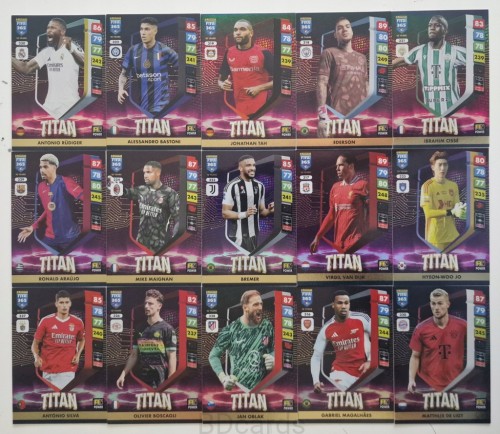 2025 Panini Fifa 365 15 Kart Titan Araujo Van Dijk Real Barcelona /ZY