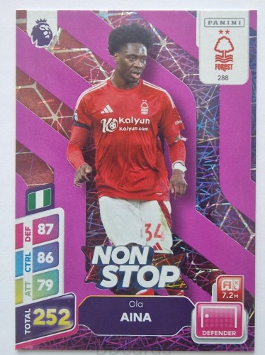 2025 Panini Premier League Ola Aina Notingham Non Stop /B