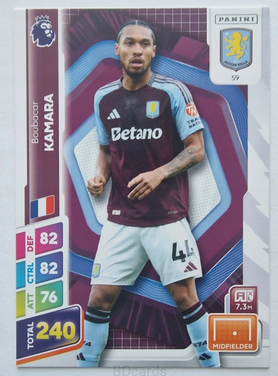 2025 Panini Premier League Boubacar Kamara Aston Villa /B
