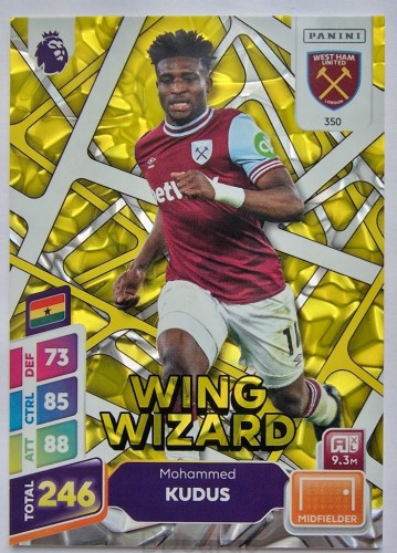 2025 Panini Premier League Mohamed Kudus West Ham Wing Wizard /RU15