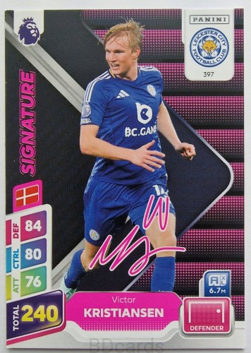 2025 Panini Premier League Victor Kristiansen Leicester Signature /RU15