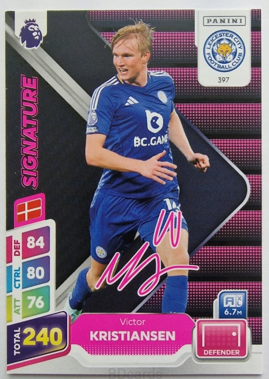 2025 Panini Premier League Victor Kristiansen Leicester Signature /RU15