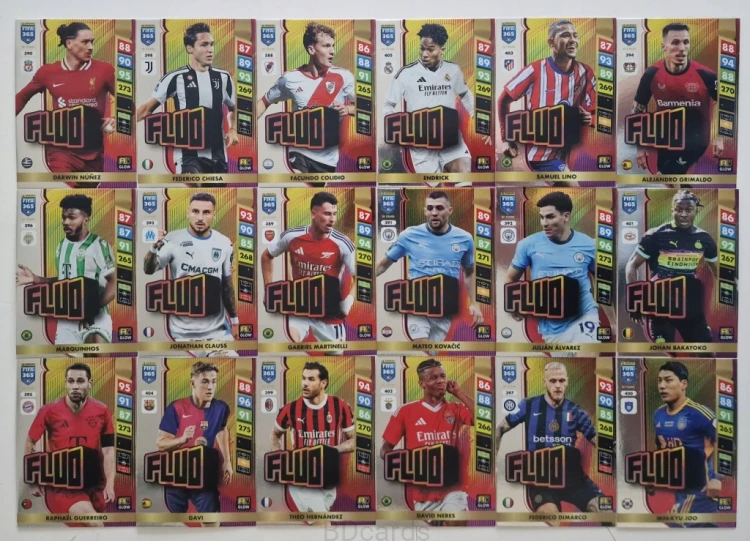 2025 Panini Fifa 365 PSG 18 Kart Fluo Gavi Alvarez Real Barcelona /ZY