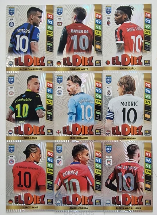 2025 Panini Fifa 365 9 Kart Leao Lautaro Wirtz Grealish Real Barcelona /ZY