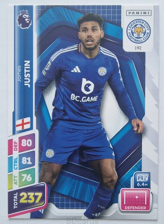 2025 Panini Premier League James Justin Leicester /B