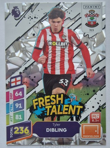 2025 Panini Premier League Tyler Dybling Southampton Fresh Talent /B