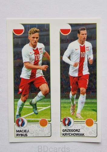2016 Panini Euro Maciej Rybus Grzegorz Krychowiak Polska /B