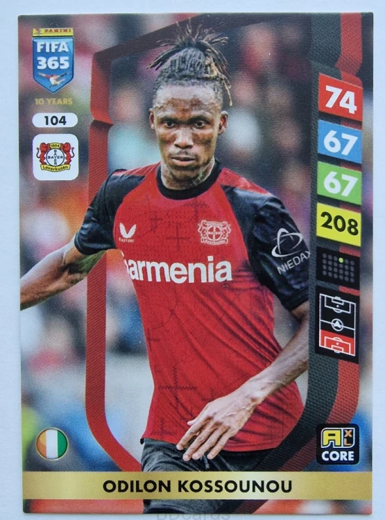 2025 Panini Fifa 365 Odilon Kossounou 104 Bayer Leverkusen /SP5