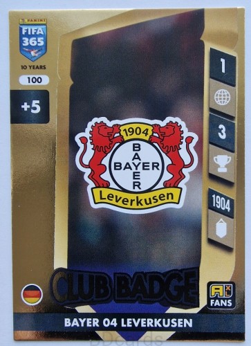 2025 Panini Fifa 365 Club Badge 100 Bayer Leverkusen /SP6