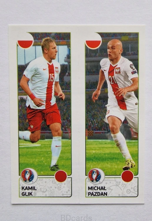 2016 Panini Euro Kamil Glik Michał Pazdan Polska /B
