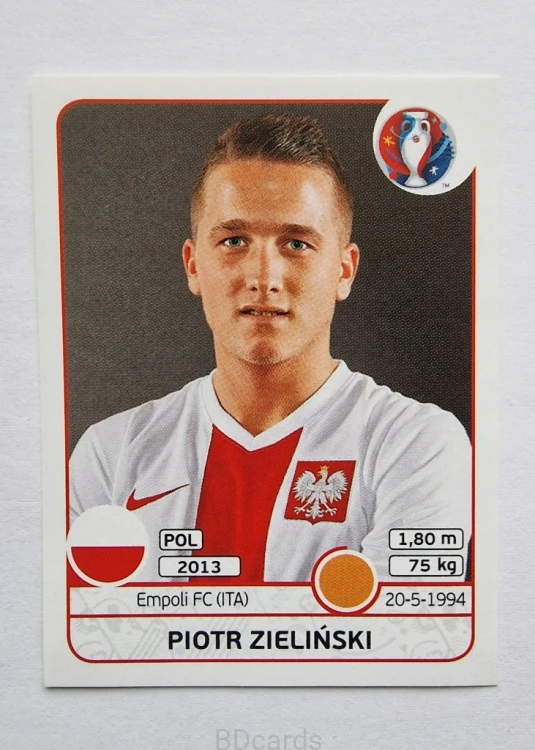 2016 Panini Euro Piotr Zieliński Polska /B