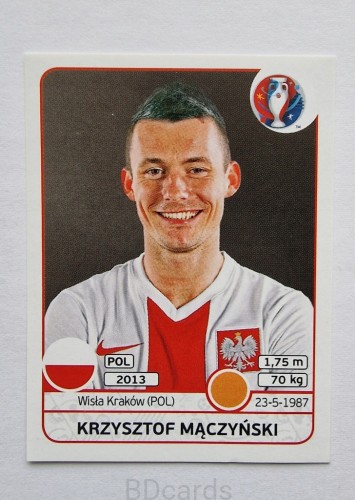 2016 Panini Euro Krzysztof Mączyński Polska /B