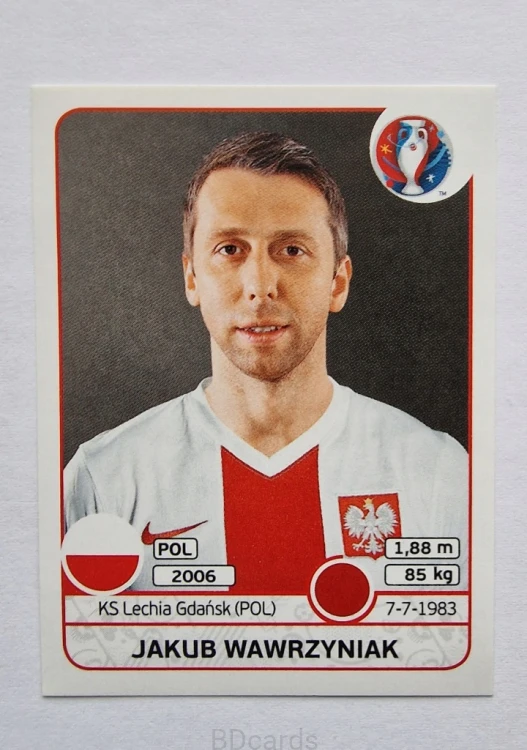 2016 Panini Euro Jakub Wawrzyniak Polska /B