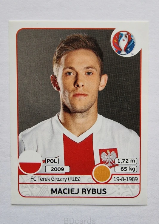 2016 Panini Euro Maciej Rybus Polska /B