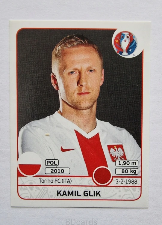 2016 Panini Euro Kamil Glik Polska /B