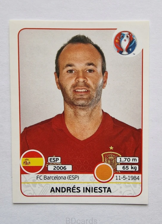 2016 Panini Euro Andres Iniesta Hiszpania /B